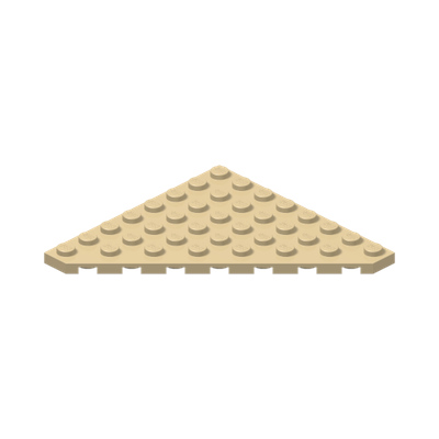 Wedge, Plate 8 x 8 Cut Corner · Couleur BrickLink : Tan