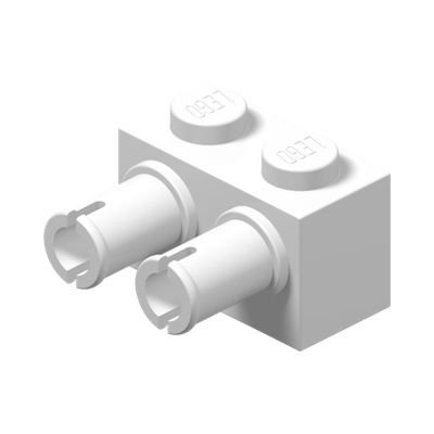 BRICK 1X2 W/ DOUBLE SNAP · LEGO 6311891 (réf. BrickLink 30526) · White (réf. BrickLink White)