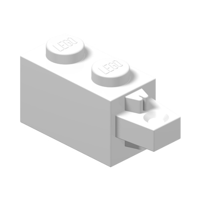 BRICK 1X2 W/STUB HORIZ. END · LEGO 6263488 (réf. BrickLink 30541) · White (réf. BrickLink White)