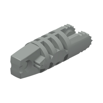 Hinge Cylinder 1 x 3 Locking with 1 Finger and 2 Fingers on Ends without Hole · Réf. BrickLink 30554a · Couleur BrickLink : Light Gray