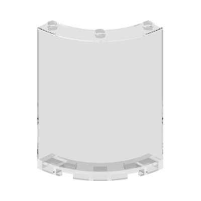 WALL ELEMENT 4X4X6, ROUND · Transparent (réf. BrickLink Trans-Clear)