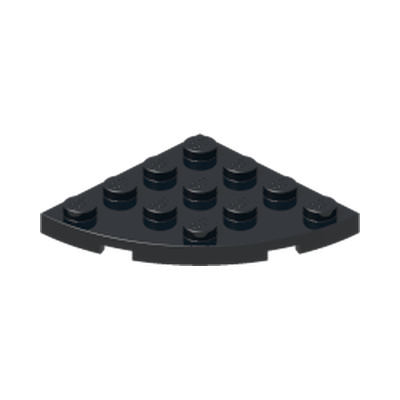 PLATE 4X4, 1/4 CIRCLE · Black (réf. BrickLink Black)