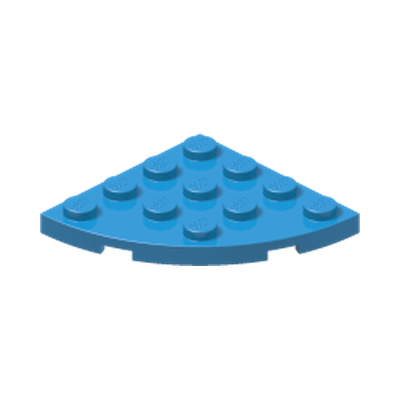 PLATE 4X4, 1/4 CIRCLE · Dark Azur (réf. BrickLink Dark Azure)