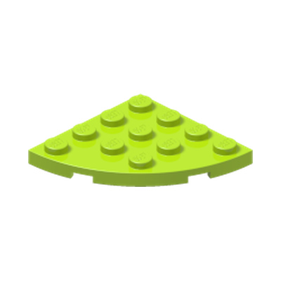 PLATE 4X4, 1/4 CIRCLE · Bright Yellowish Green (réf. BrickLink Lime)