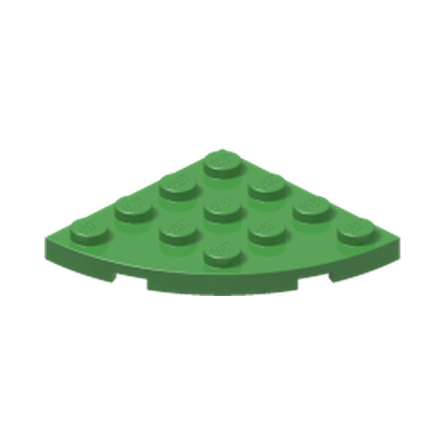 PLATE 4X4, 1/4 CIRCLE · Bright Green (réf. BrickLink Bright Green)