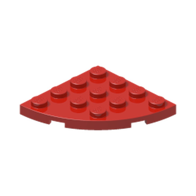 PLATE 4X4, 1/4 CIRCLE · Bright Red (réf. BrickLink Red)