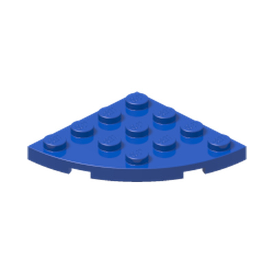 PLATE 4X4, 1/4 CIRCLE · Bright Blue (réf. BrickLink Blue)