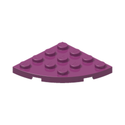 PLATE 4X4, 1/4 CIRCLE · Bright Reddish Violet (réf. BrickLink Magenta)