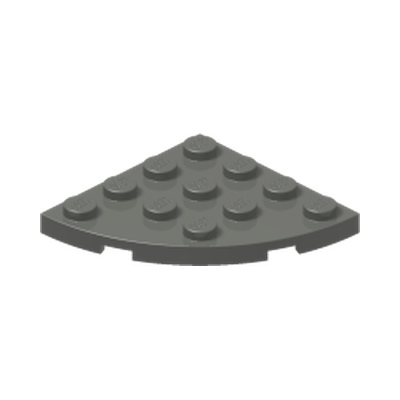 PLATE 4X4, 1/4 CIRCLE · Dark Stone Grey (réf. BrickLink Dark Bluish Gray)