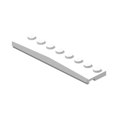 PLATE 2X8 W/GLIDING GROOVE · White (réf. BrickLink White)