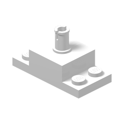Brick, Modified 2 x 4 with Pin on Top and Side Cutouts · LEGO 6172420 (réf. BrickLink 30592) · Couleur BrickLink : White
