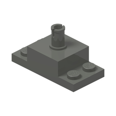 PLATE 2X4/2X2X1 W. VERTICAL SN · Dark Stone Grey (réf. BrickLink Dark Bluish Gray)