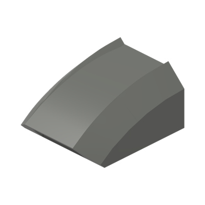 FRONT, 2X2, SPORT · Dark Stone Grey (réf. BrickLink Dark Bluish Gray)