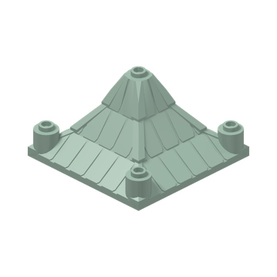 Roof Piece 6 x 6 x 3 Peaked · LEGO 4157366 (réf. BrickLink 30614) · Couleur BrickLink : Sand Green