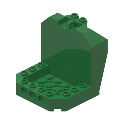 Cockpit 6 x 6 x 5 with Hinge · Réf. BrickLink 30619 · Dark Green (réf. BrickLink Green)