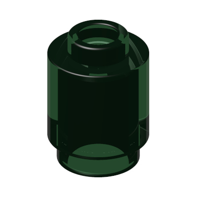 ROUND BRICK 1X1 · Tr. Green (réf. BrickLink Trans-Green)