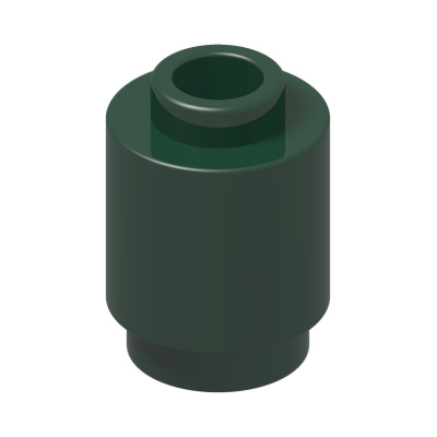 ROUND BRICK 1X1 · Earth Green (réf. BrickLink Dark Green)