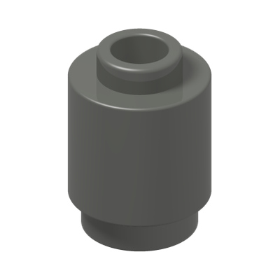 ROUND BRICK 1X1 · Dark Stone Grey (réf. BrickLink Dark Bluish Gray)