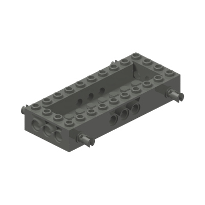 Vehicle, Base 4 x 10 x 1 1/3 with 2 x 8 Recessed Center, 4 Pins and Pin Holes · Réf. BrickLink 30643 · Couleur BrickLink : Dark Bluish Gray
