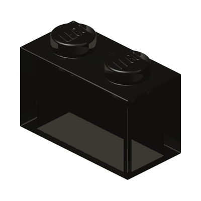 Brick 1 x 2 without Bottom Tube · Tr. Brown (réf. BrickLink Trans-Brown (Old Trans-Black))