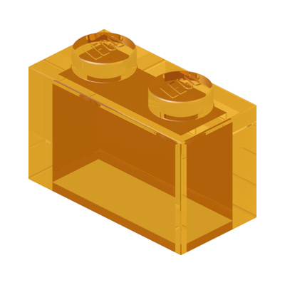 BRICK 1X2 W/O PIN · Tr. Yellow (réf. BrickLink Trans-Yellow)