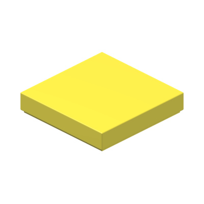 FLAT TILE 2X2 · Cool Yellow (réf. BrickLink Bright Light Yellow)