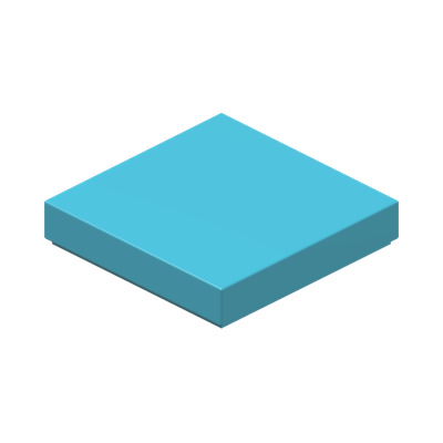 FLAT TILE 2X2 · Medium Azur (réf. BrickLink Medium Azure)