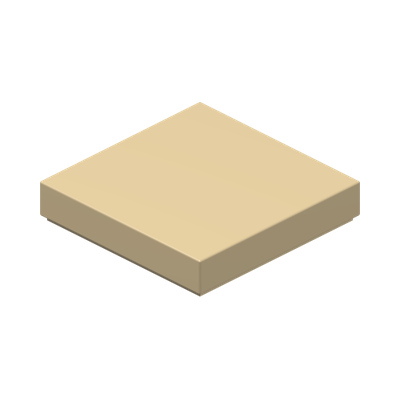 FLAT TILE 2X2 · Brick Yellow (réf. BrickLink Tan)