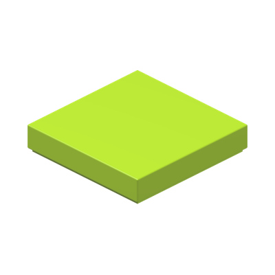 FLAT TILE 2X2 · Bright Yellowish Green (réf. BrickLink Lime)