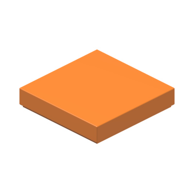 FLAT TILE 2X2 · Bright Orange (réf. BrickLink Orange)