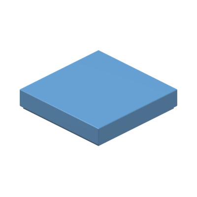 FLAT TILE 2X2 · Medium Blue (réf. BrickLink Medium Blue)