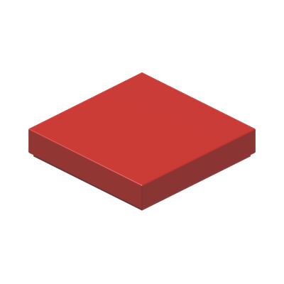 FLAT TILE 2X2 · Bright Red (réf. BrickLink Red)