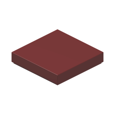 FLAT TILE 2X2 · New Dark Red (réf. BrickLink Dark Red)