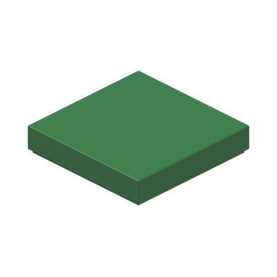 FLAT TILE 2X2 · Dark Green (réf. BrickLink Green)