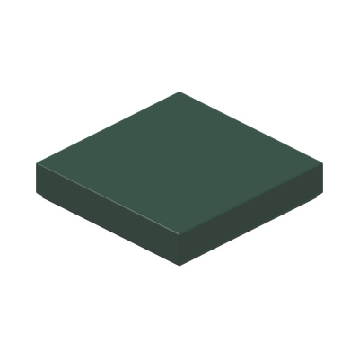 FLAT TILE 2X2 · Earth Green (réf. BrickLink Dark Green)