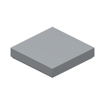 FLAT TILE 2X2 · Medium Stone Grey (réf. BrickLink Light Bluish Gray)