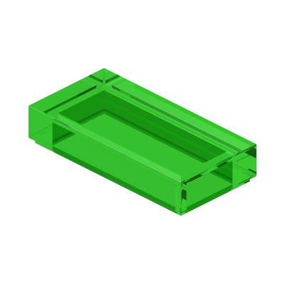 FLAT TILE 1X2 · Tr. Bright Green (réf. BrickLink Trans-Bright Green)