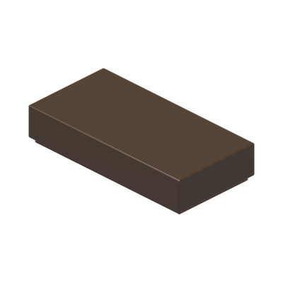FLAT TILE 1X2 · Dark Brown (réf. BrickLink Dark Brown)