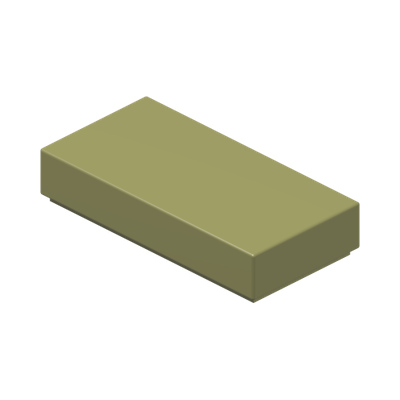 FLAT TILE 1X2 · Olive Green (réf. BrickLink Olive Green)