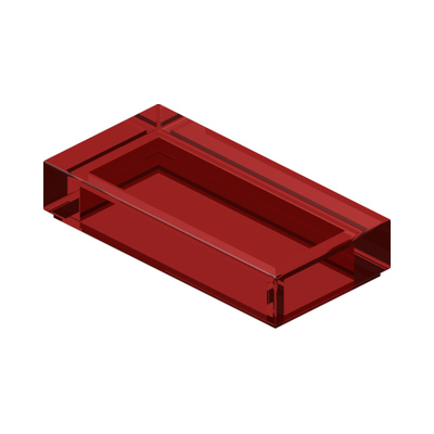 FLAT TILE 1X2 · Tr. Red (réf. BrickLink Trans-Red)