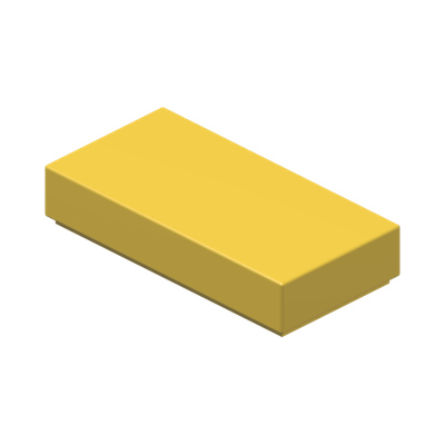 FLAT TILE 1X2 · Bright Yellow (réf. BrickLink Yellow)