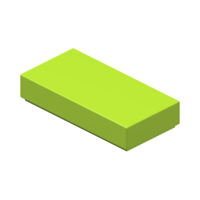 FLAT TILE 1X2 · Bright Yellowish Green (réf. BrickLink Lime)
