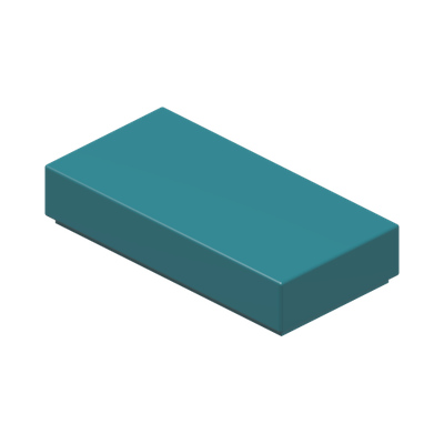FLAT TILE 1X2 · Bright Bluish Green (réf. BrickLink Dark Turquoise)