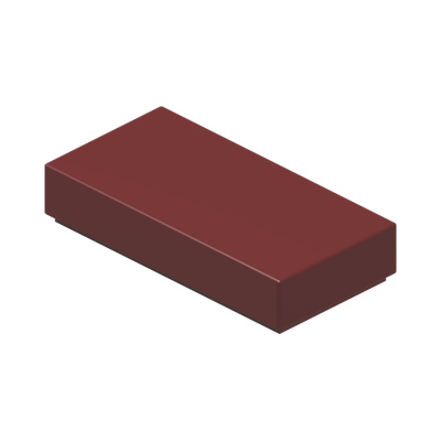 FLAT TILE 1X2 · New Dark Red (réf. BrickLink Dark Red)