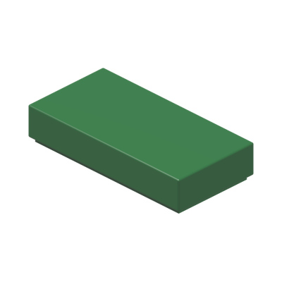 FLAT TILE 1X2 · Dark Green (réf. BrickLink Green)