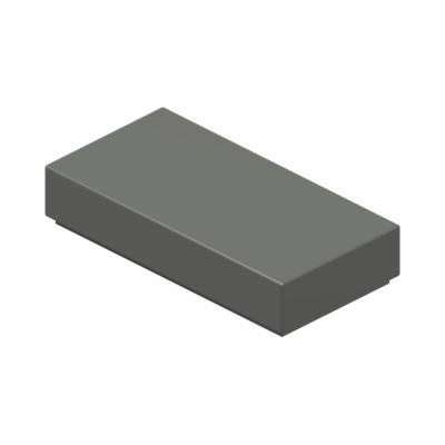 FLAT TILE 1X2 · Dark Stone Grey (réf. BrickLink Dark Bluish Gray)
