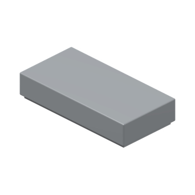 FLAT TILE 1X2 · Medium Stone Grey (réf. BrickLink Light Bluish Gray)