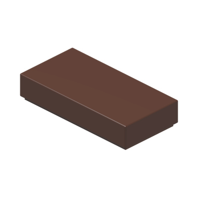 FLAT TILE 1X2 · Reddish Brown (réf. BrickLink Reddish Brown)
