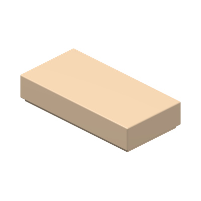 FLAT TILE 1X2 · Light Nougat (réf. BrickLink Light Nougat)