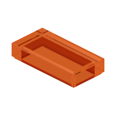 FLAT TILE 1X2 · Tr. Bright Orange (réf. BrickLink Trans-Orange)